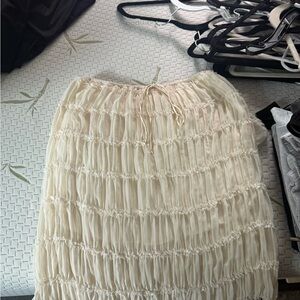 Elegant Cream Skirt with matching shirt